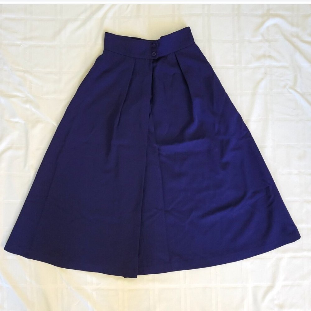 Christian Dior Separates Vintage Skirt Purple Wool  A-line Sz 4-6 Formal Casual